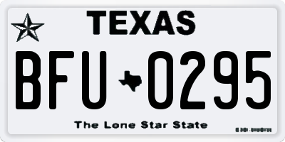 TX license plate BFU0295