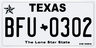 TX license plate BFU0302