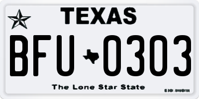 TX license plate BFU0303