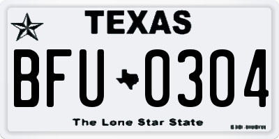 TX license plate BFU0304