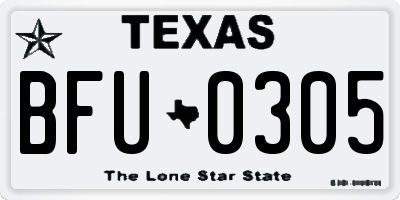 TX license plate BFU0305