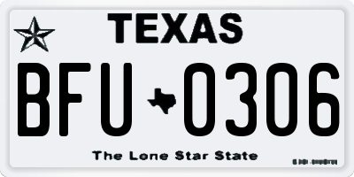 TX license plate BFU0306
