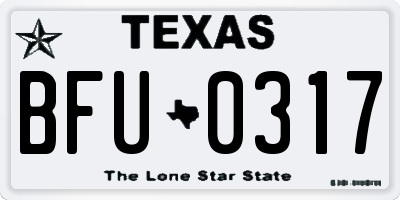 TX license plate BFU0317