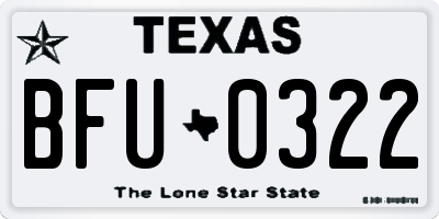 TX license plate BFU0322