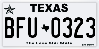 TX license plate BFU0323