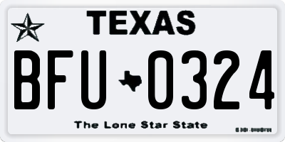 TX license plate BFU0324
