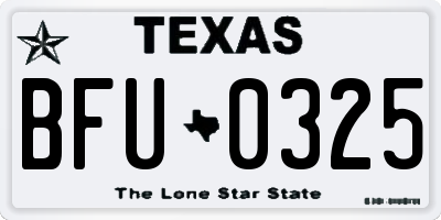 TX license plate BFU0325