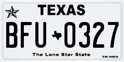 TX license plate BFU0327