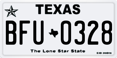TX license plate BFU0328