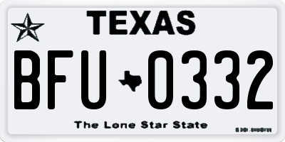 TX license plate BFU0332