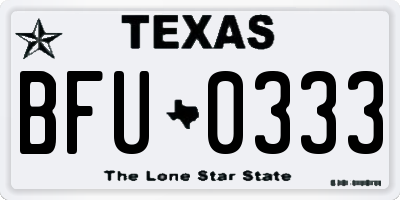 TX license plate BFU0333