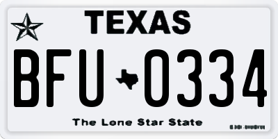 TX license plate BFU0334