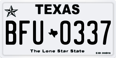 TX license plate BFU0337