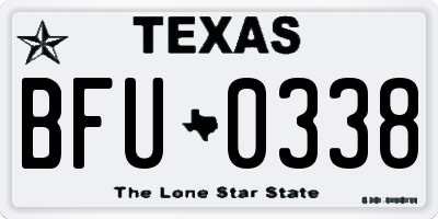 TX license plate BFU0338