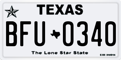 TX license plate BFU0340