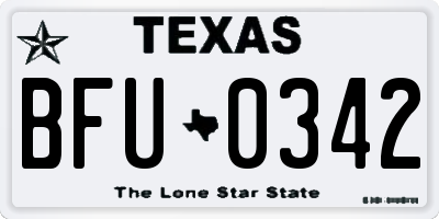 TX license plate BFU0342