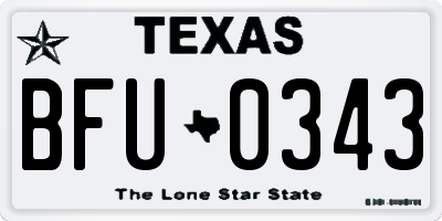 TX license plate BFU0343