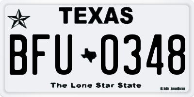 TX license plate BFU0348