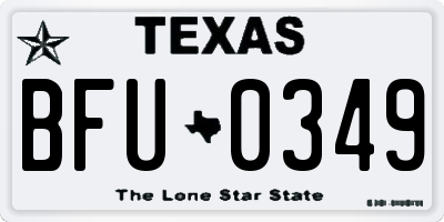 TX license plate BFU0349