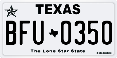 TX license plate BFU0350