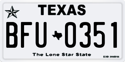 TX license plate BFU0351