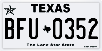 TX license plate BFU0352