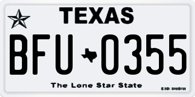 TX license plate BFU0355