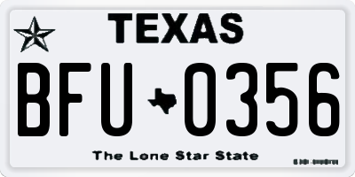 TX license plate BFU0356