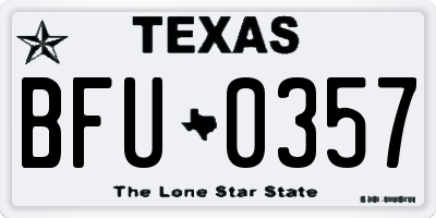 TX license plate BFU0357