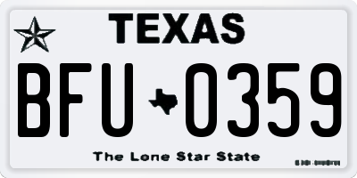 TX license plate BFU0359