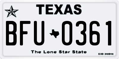 TX license plate BFU0361