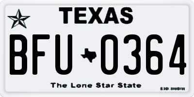 TX license plate BFU0364