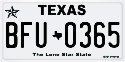 TX license plate BFU0365