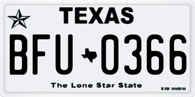 TX license plate BFU0366