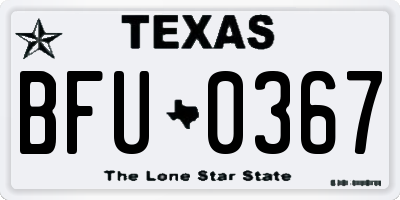 TX license plate BFU0367