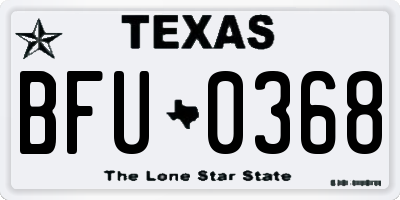 TX license plate BFU0368