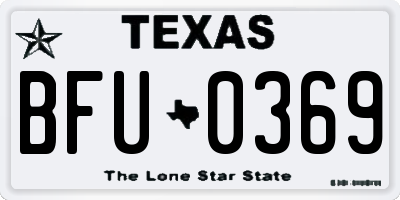TX license plate BFU0369