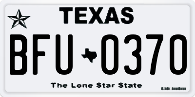 TX license plate BFU0370