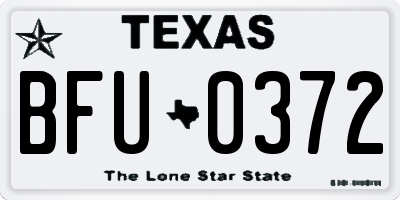 TX license plate BFU0372