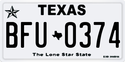 TX license plate BFU0374