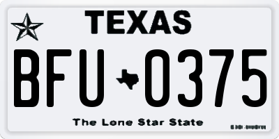 TX license plate BFU0375