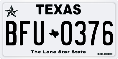 TX license plate BFU0376