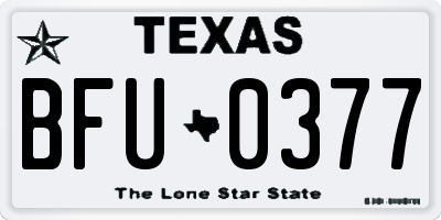 TX license plate BFU0377