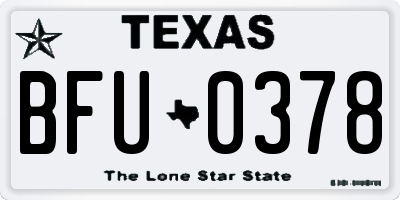 TX license plate BFU0378