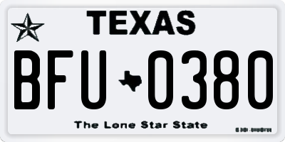 TX license plate BFU0380