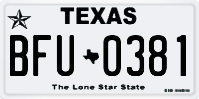 TX license plate BFU0381