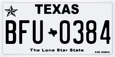 TX license plate BFU0384