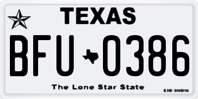 TX license plate BFU0386