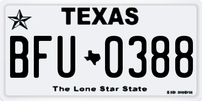 TX license plate BFU0388