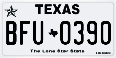 TX license plate BFU0390